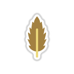 label with leaf shadow icon design collection vector image