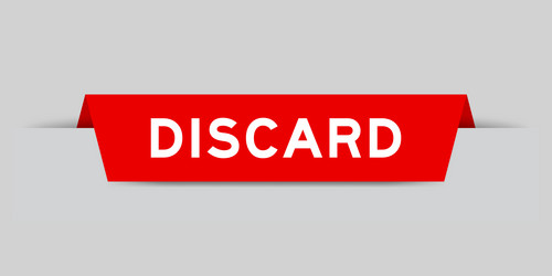 red color inserted label with word discard vector image