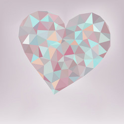 retro heart made from color triangles eps8 vector