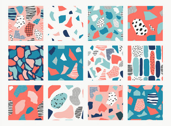 set with abstract pattern vector image