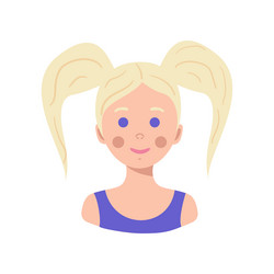 Smiling kid face girl avatar child with skin vector