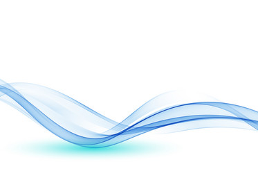 Abstract blue waves and clock Royalty Free Vector Image