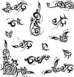 Floral Tribal Swirls Vector Image
