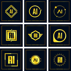 Initial letter ai logo template design Royalty Free Vector