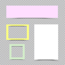 multicolor paper sheets and frames set vector image