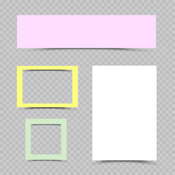 Multicolor paper sheets and frames set vector