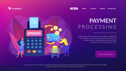 Payment processing concept landing page Royalty Free Vector