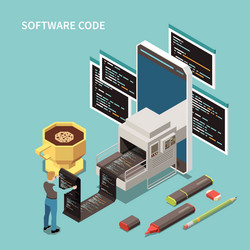 programming isometric concept vector image