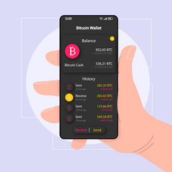 Bitcoin Wallet App Interface vector image