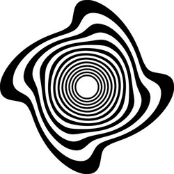 Circular shape with spiral vortex distortion vector