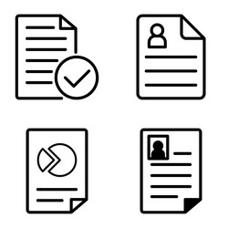 docs1-2 flat icon set isolated on white background vector image