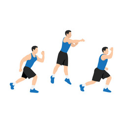 explosive jumping alternating lunges exercise vector image