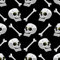 Seamless pattern with bones and skulls vector