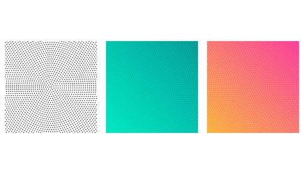 set of halftone circle texture background grid vector image