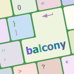 balcony computer keyboard key button vector image