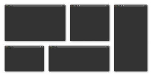 blank web browser window with toolbar and search vector image