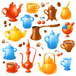 Coffee and tea pattern Royalty Free Vector Image