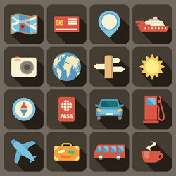 flat icons set for web and mobile applications vector image