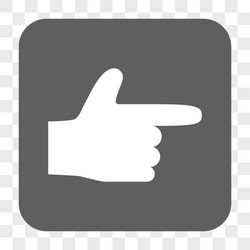 hand pointer right rounded square button vector image