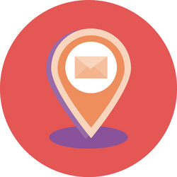 pin location with envelope mail block style vector