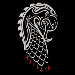 scandinavian design old dragon head Vector Image