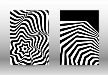 set of abstract patterns with distorted lines vector image