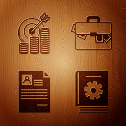 set user manual target with coin symbol resume vector image