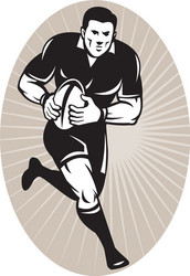 Rugby Player Running with Ball vector image