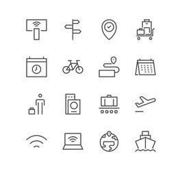 set of travel and tourism icons vector