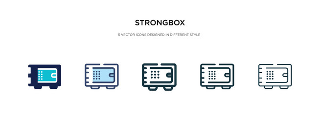 Strongbox icon in different style two colored vector