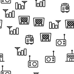 radio program seamless pattern vector image