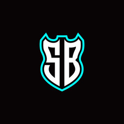 s b initial logo design with shield shape vector image