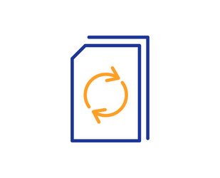 update document line icon refresh file sign vector image