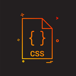 Css file extension format icon design vector