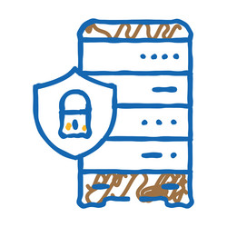 data access control database icon doodle vector image