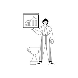 derision holds a graph of young with positivist vector image