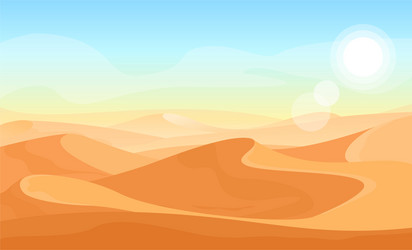 Sahara desert landscape and caravan camels Vector Image