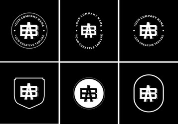 Ba initial logo linked circle monogram Royalty Free Vector