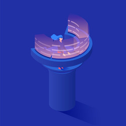 operator at dashboard isometric vector image