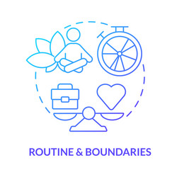 Routine and boundaries blue concept icon Vector Image