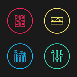 set line music equalizer wave and file document vector image