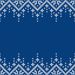 Winter Knitted Snowflake Pattern vector image