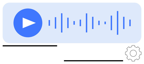 audio player interface with sound waveform vector image