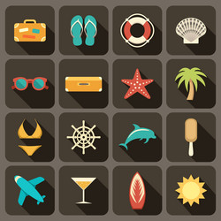 flat icons set for web and mobile applications vector image