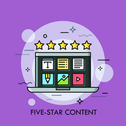 laptop with desktop application icons on screen vector image