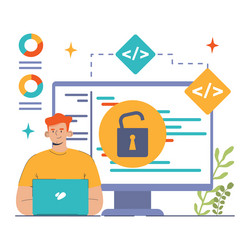 open source software with code available for use vector image