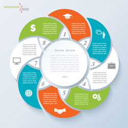 template for business presentation with 8 segments vector