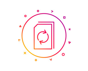 update document line icon refresh file sign vector image