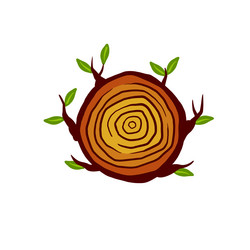Cut tree trunk stump cross section Royalty Free Vector Image