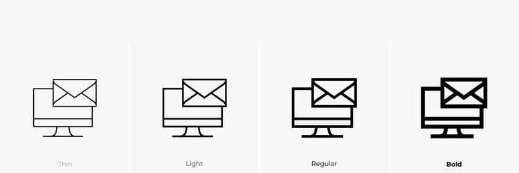 desktop icon thin light regular and bold style vector image